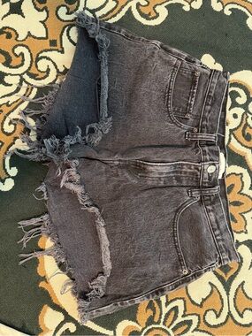 Abercrombie & Fitch Black Washed Denim Shorts